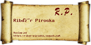 Ribár Piroska névjegykártya